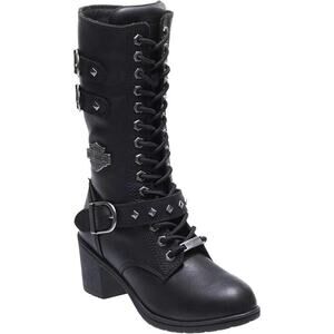 Harley-Davidson Aldale 13" Waterproof Tall Lace Womens Motorcycle Boots sz 6 38